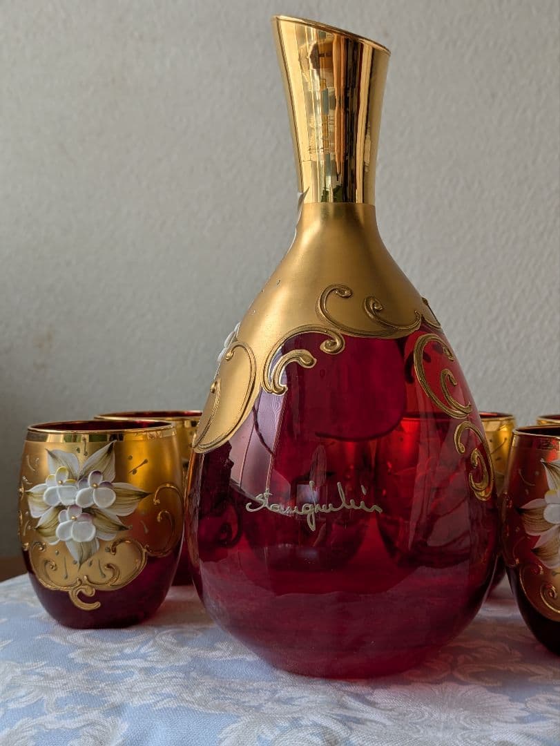 MURANO GLASS ベネチアングラス デキャンタ グラス6客