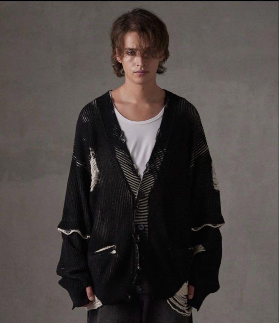 grancy ダメージニットカーディガン