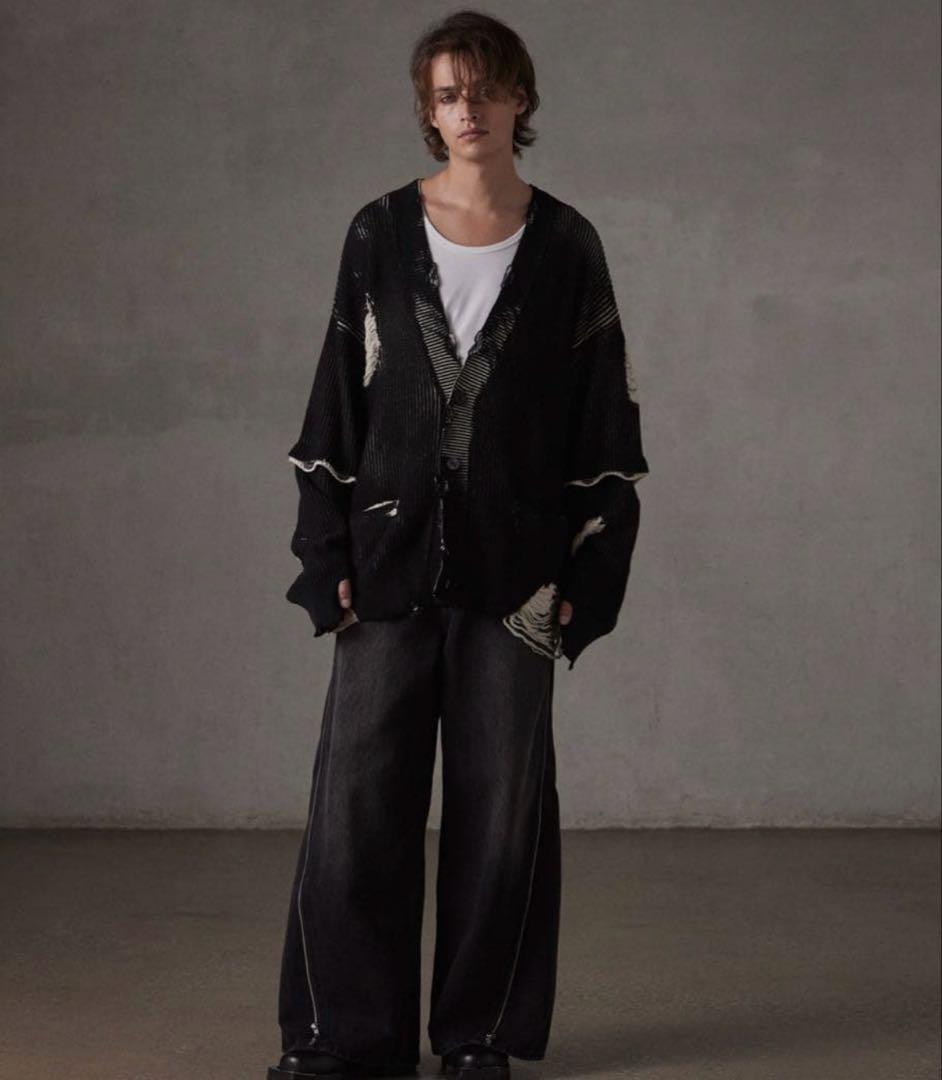 grancy ダメージニットカーディガン