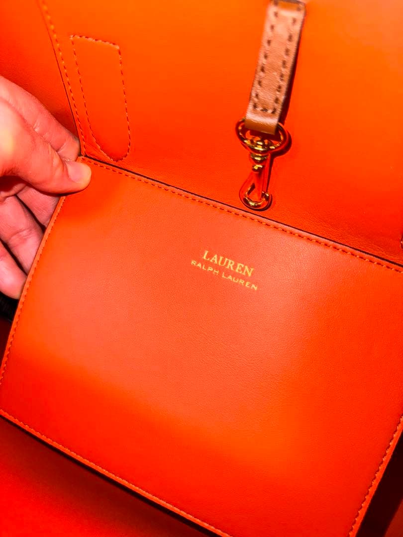 ローレンラルフローレン 2wayレザーバッグ A4サイズ収納可能