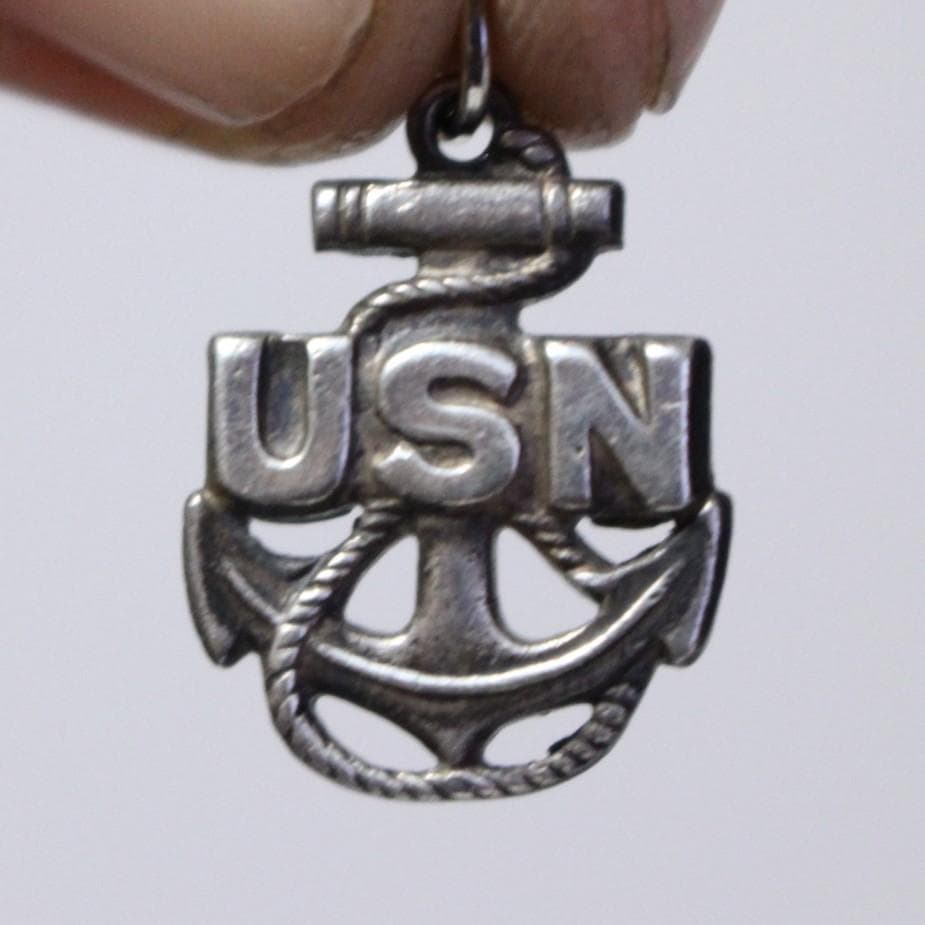 40s　スウィートハートジュエリー　大戦　navy　シルバー　チャーム　USN