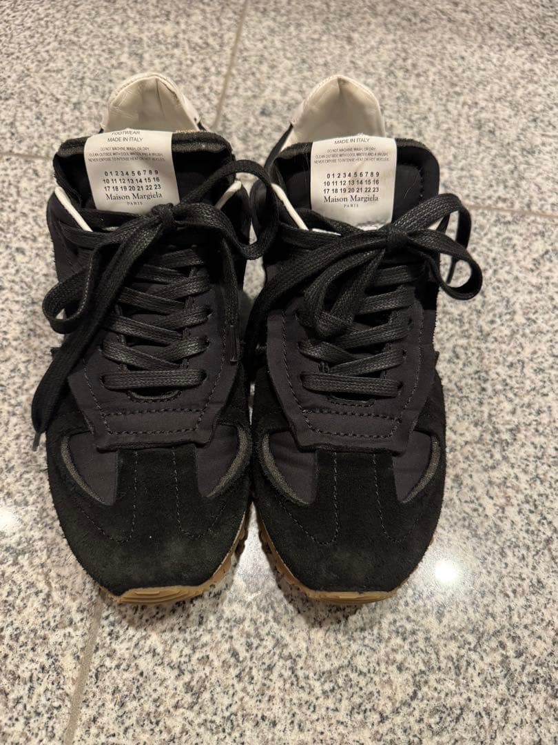 MaisonMargiela黒 スエード ローカット スニーカー