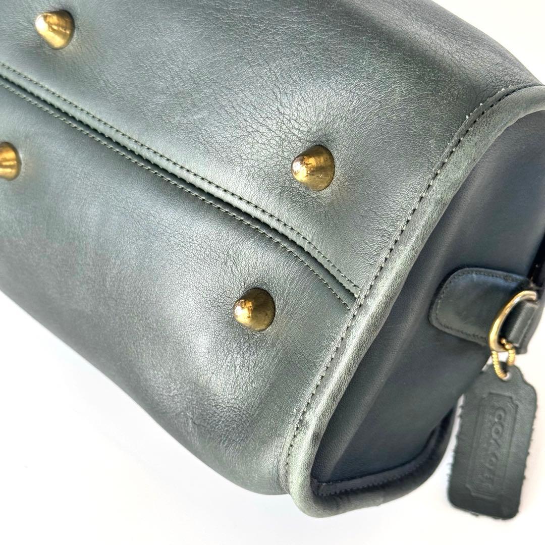 ✨希少色 ✨COACH ボストンバッグ ヴィンテージ グラブタンレザー 濃緑