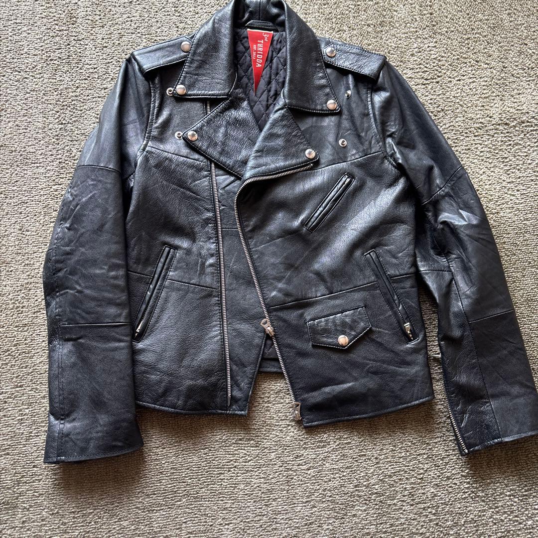 THRIDIA ブラック ライダースジャケット　本革100%