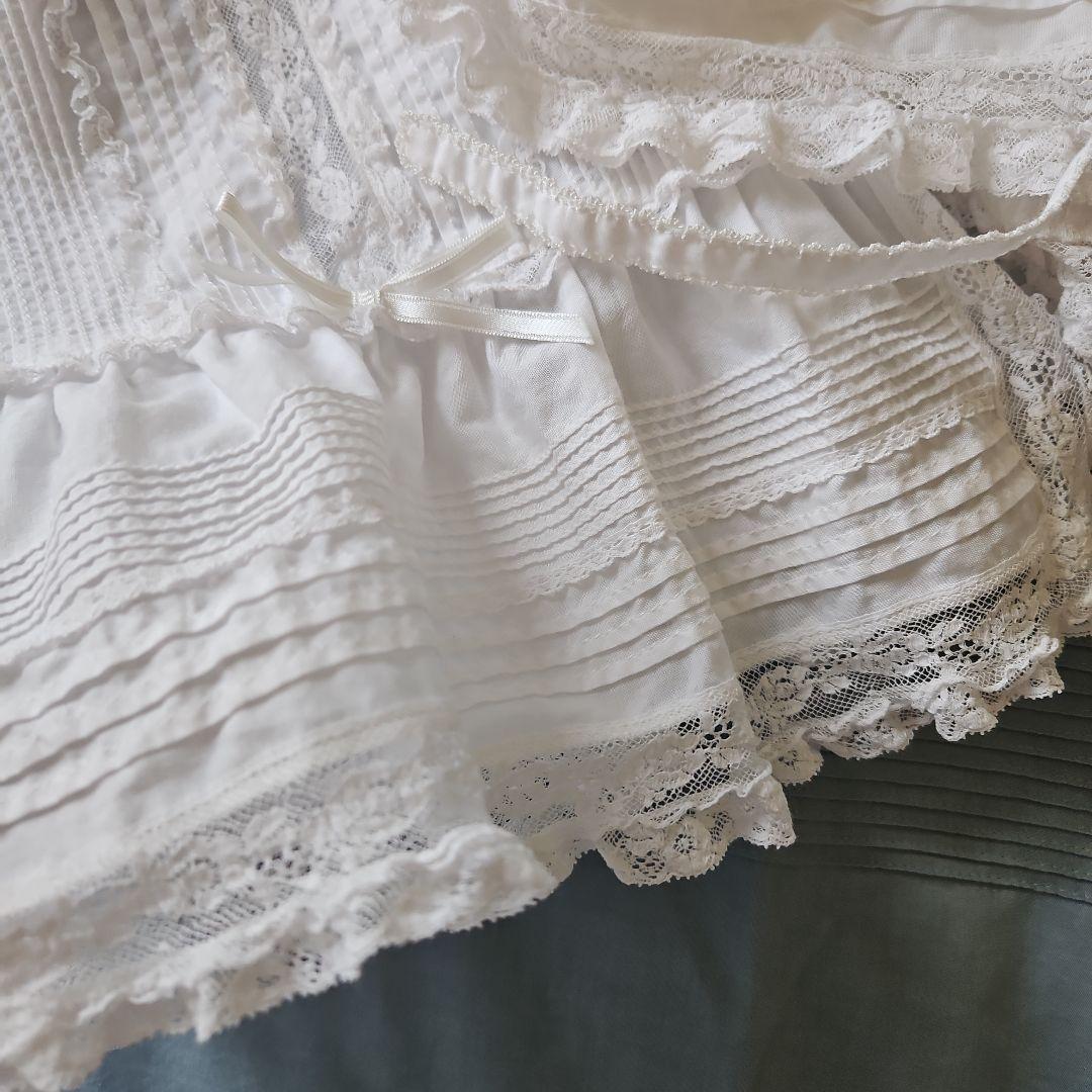 ★ピンクハウス★❤️フランスレースにサテンリボン沢山のブラウス✨白✨綿ブロード