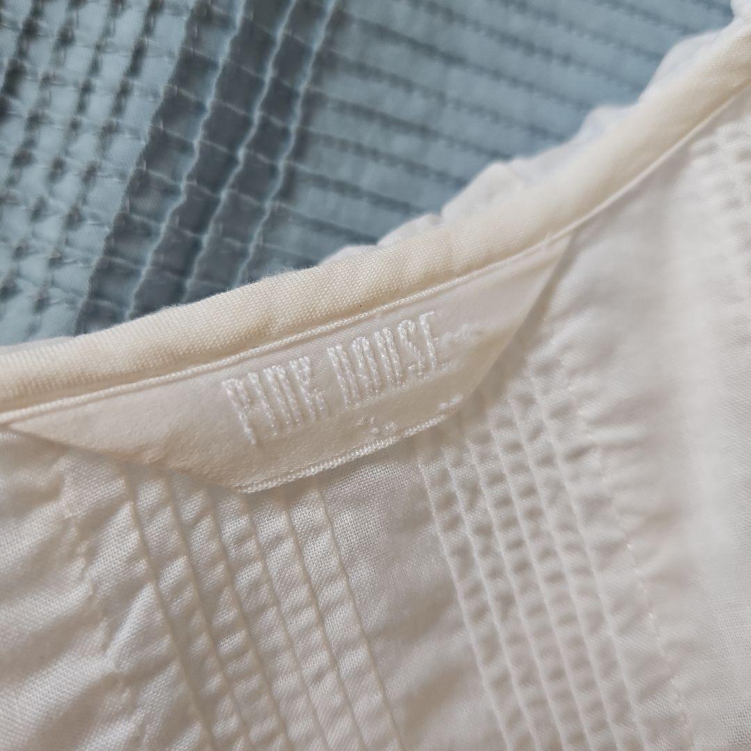 ★ピンクハウス★❤️フランスレースにサテンリボン沢山のブラウス✨白✨綿ブロード