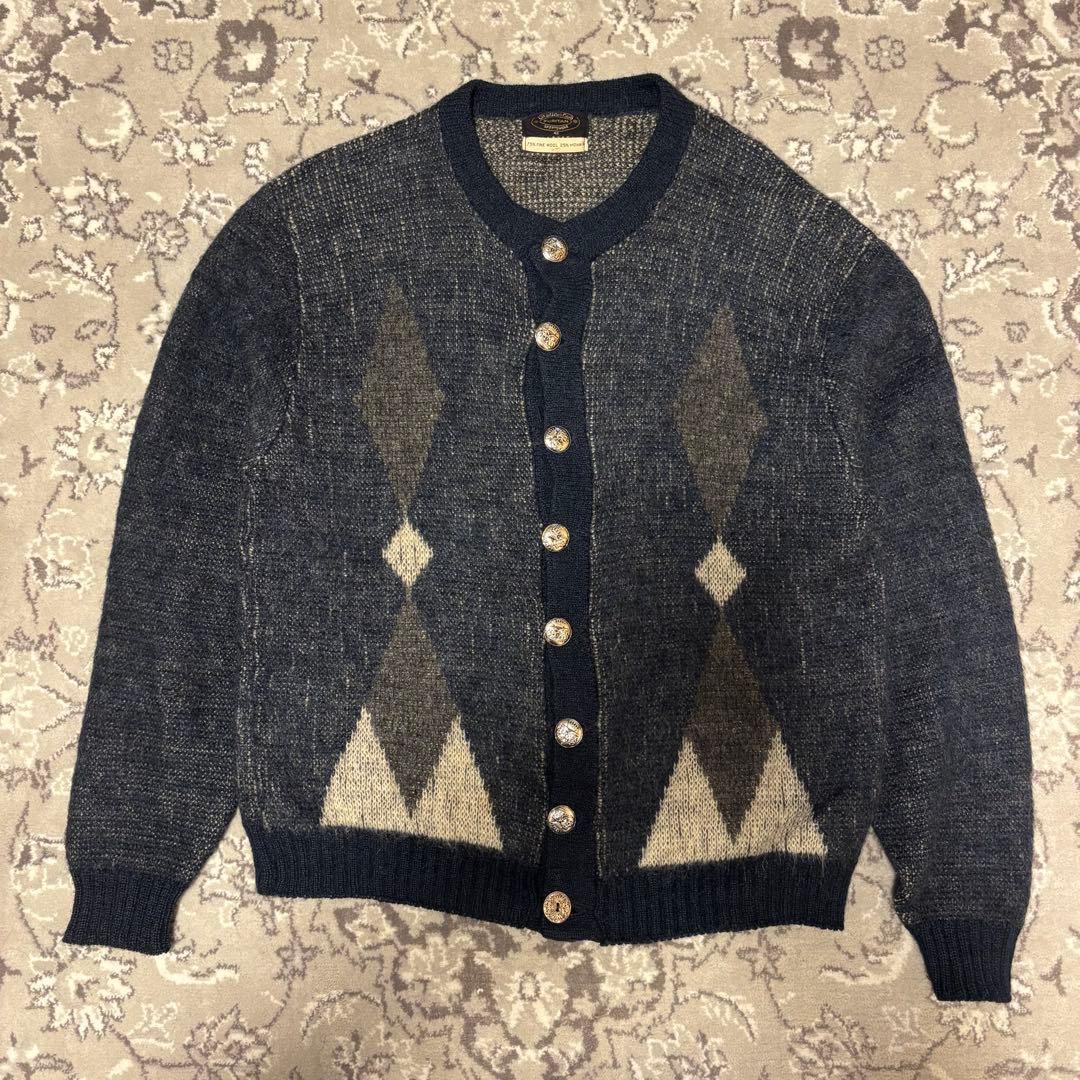 tyms projectさん専用　60s アーガイル モヘアカーディガン