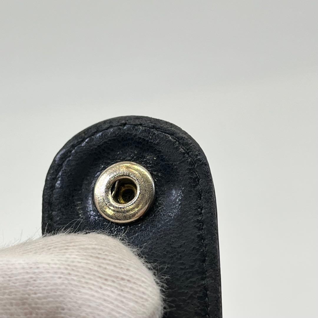 CHANEL 二つ折り財布 ココマーク コンパクト キャビアスキン 黒 レザー