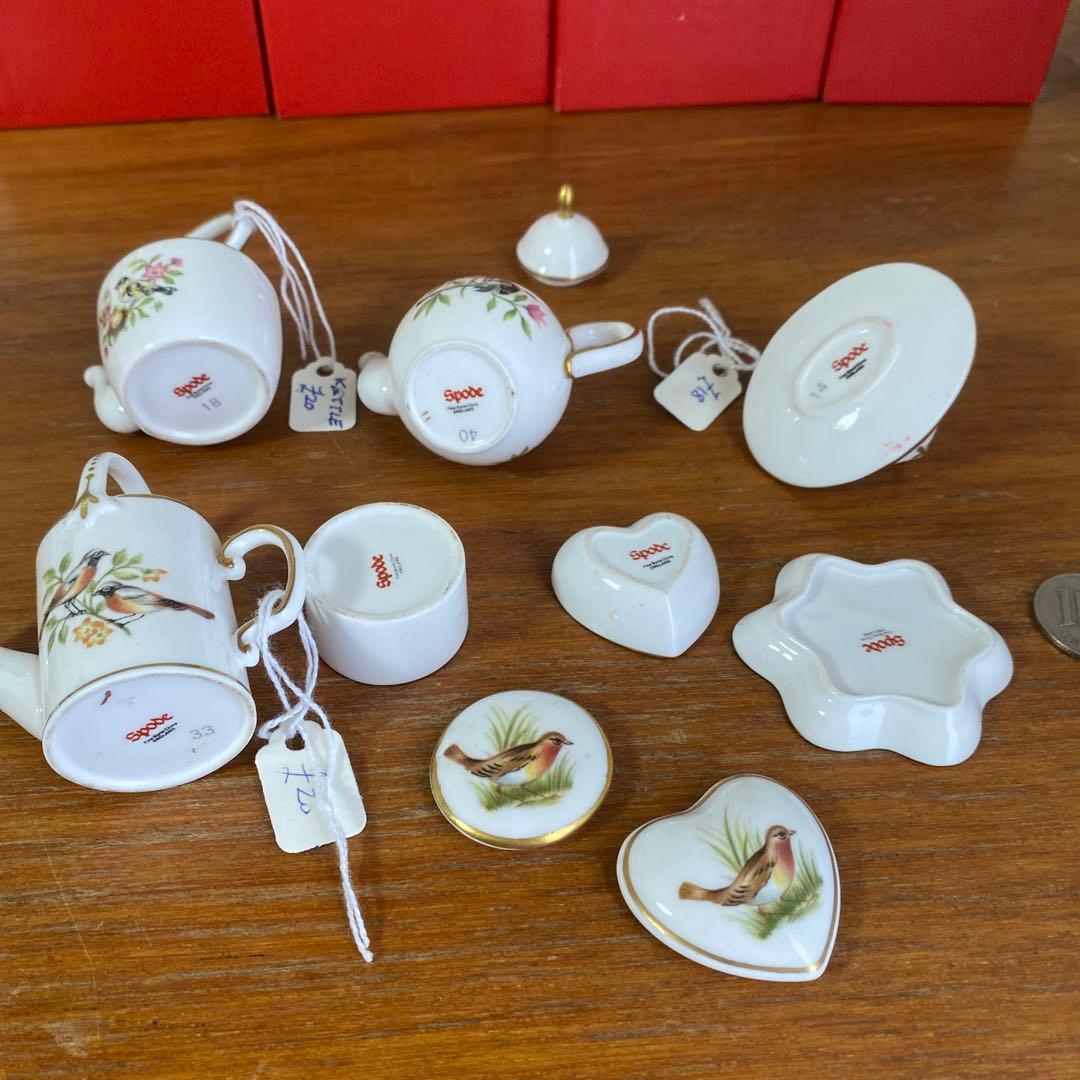 英国　スポード バード　野鳥　ミニチュア　ロビン　6点セット　箱無し