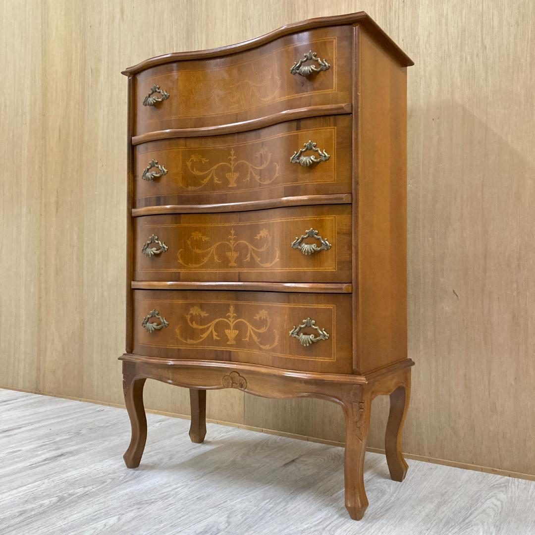 イタリア　象嵌　クラシック　4段チェスト ヨーロピアン 猫足