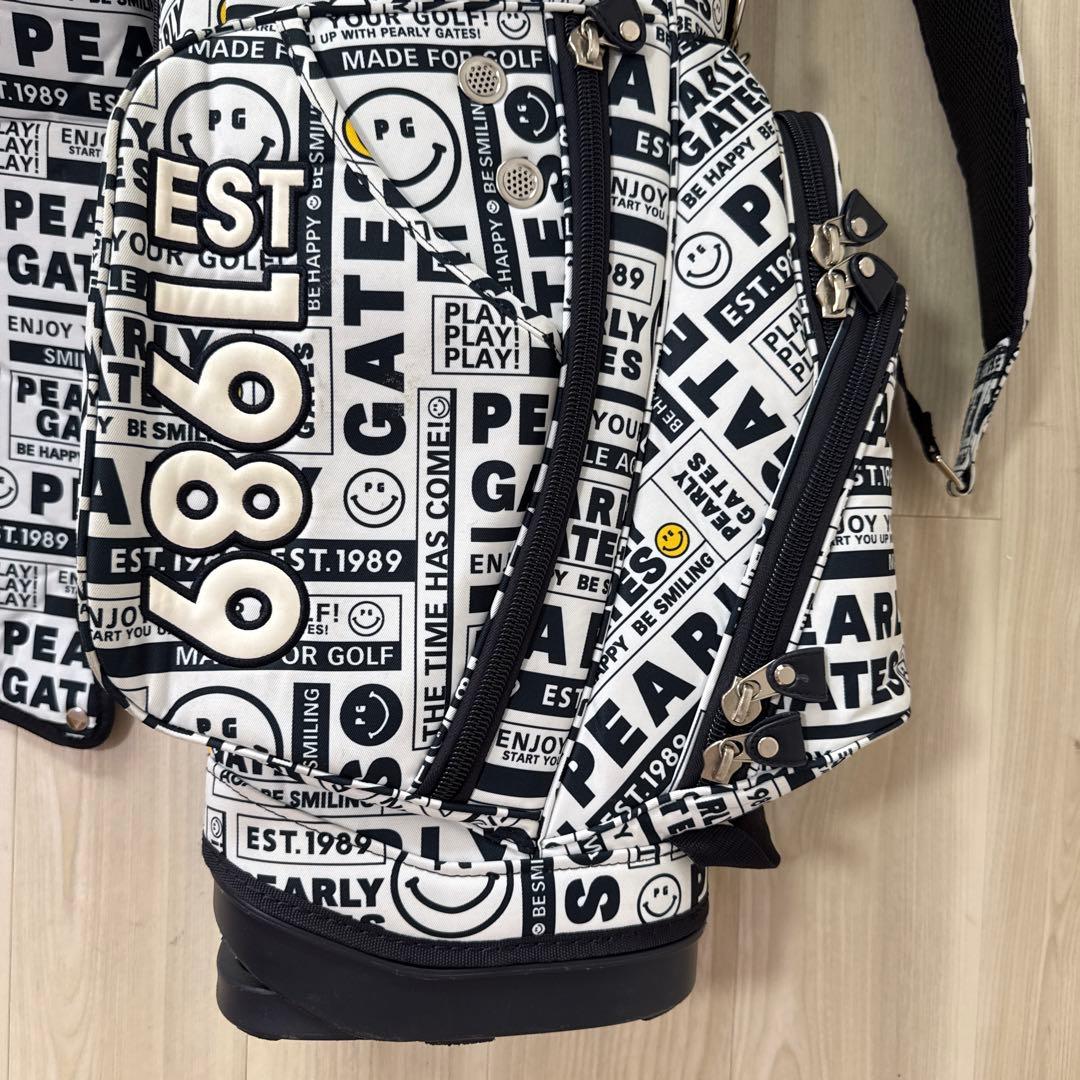 パーリーゲイツ　キャディバッグ　スタンド式　軽量　総柄　白　ホワイト　完売品