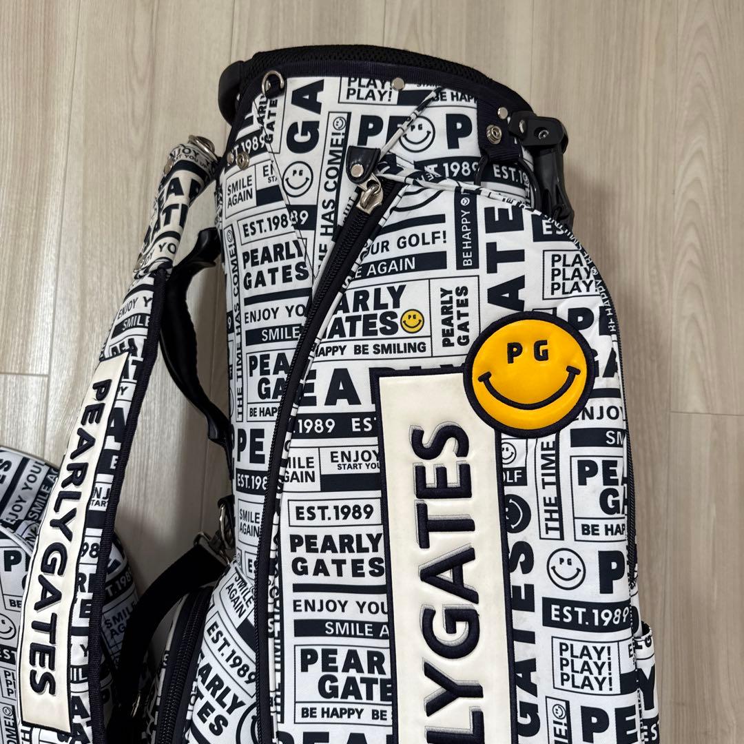 パーリーゲイツ　キャディバッグ　スタンド式　軽量　総柄　白　ホワイト　完売品