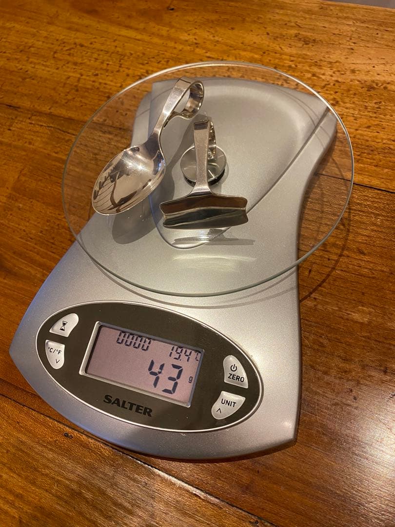 イギリス　シルバー　ベビープッシャーとスプーン　43g ビンテージ　純銀