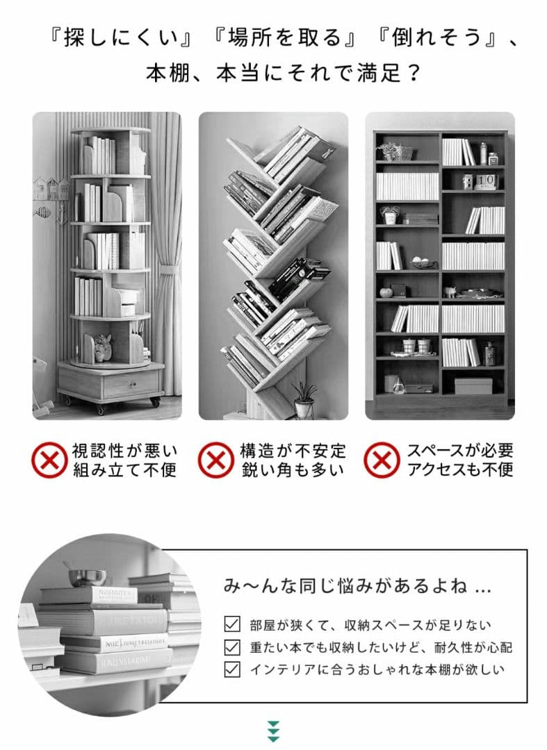 本棚　回転式　大容量　５段　おしゃれ　絵本　マガジンラック