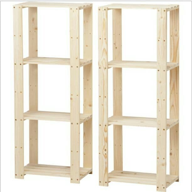 天然木ウッドシェルフ4段 2個組