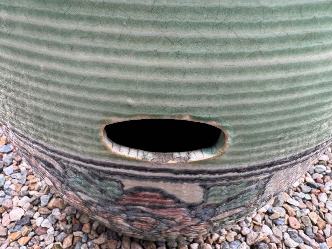 【ゆでたまご】陶器製 ガーデンテーブル×1 椅子×4