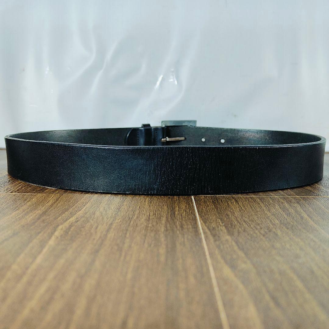【英国製ヴィンテージ】Paul Smith　高級ドレスベルト　艶黒厚本革　正規品
