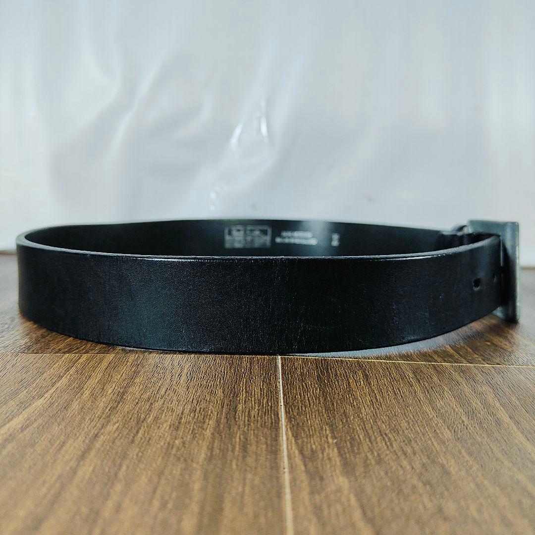 【英国製ヴィンテージ】Paul Smith　高級ドレスベルト　艶黒厚本革　正規品