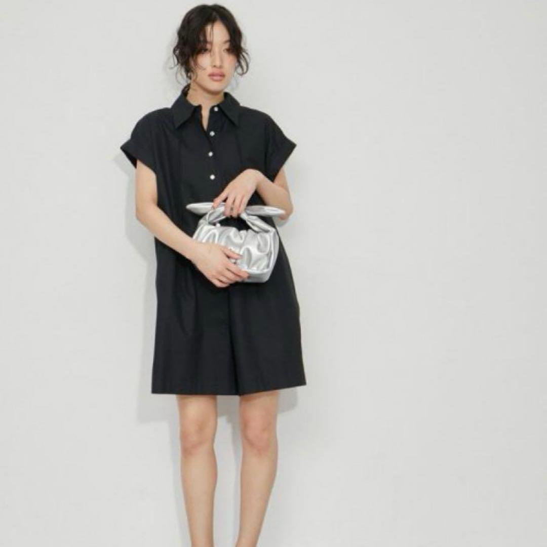 アダムエロペ　シャツロンパース　ブラック