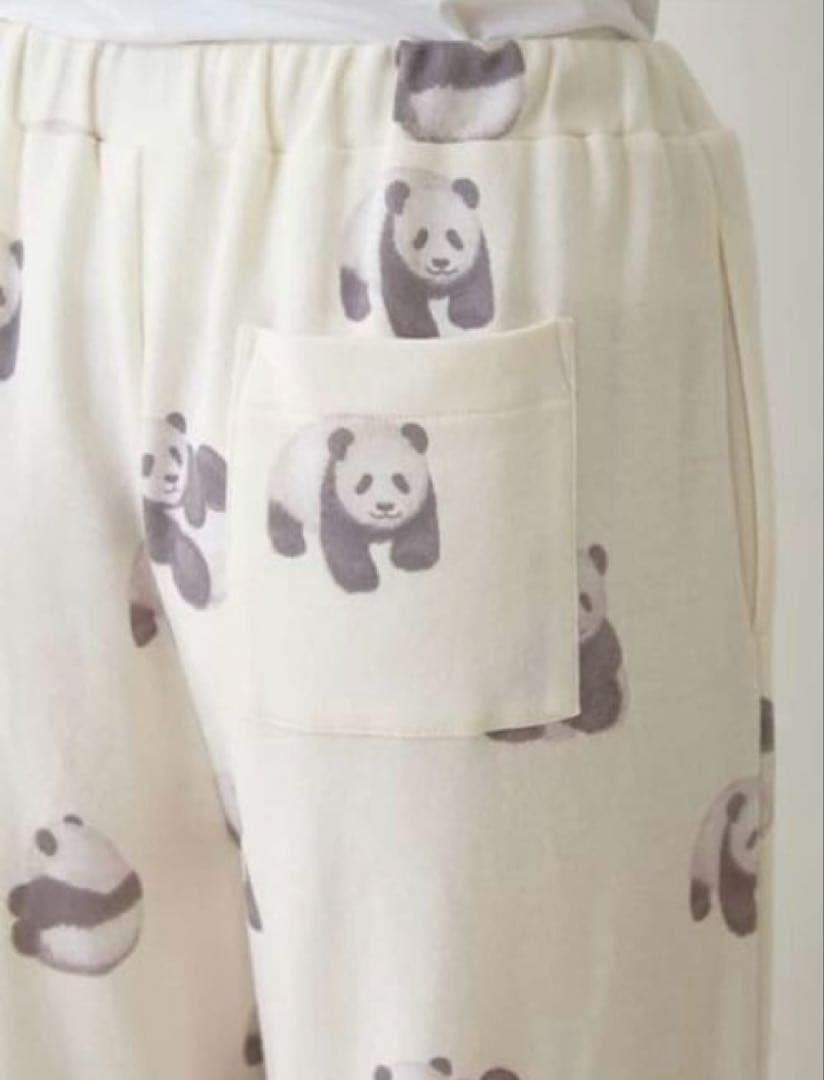 【新品タグ付き】ジェラートピケ　パンダ総柄プルオーバーロングパンツ上下セット