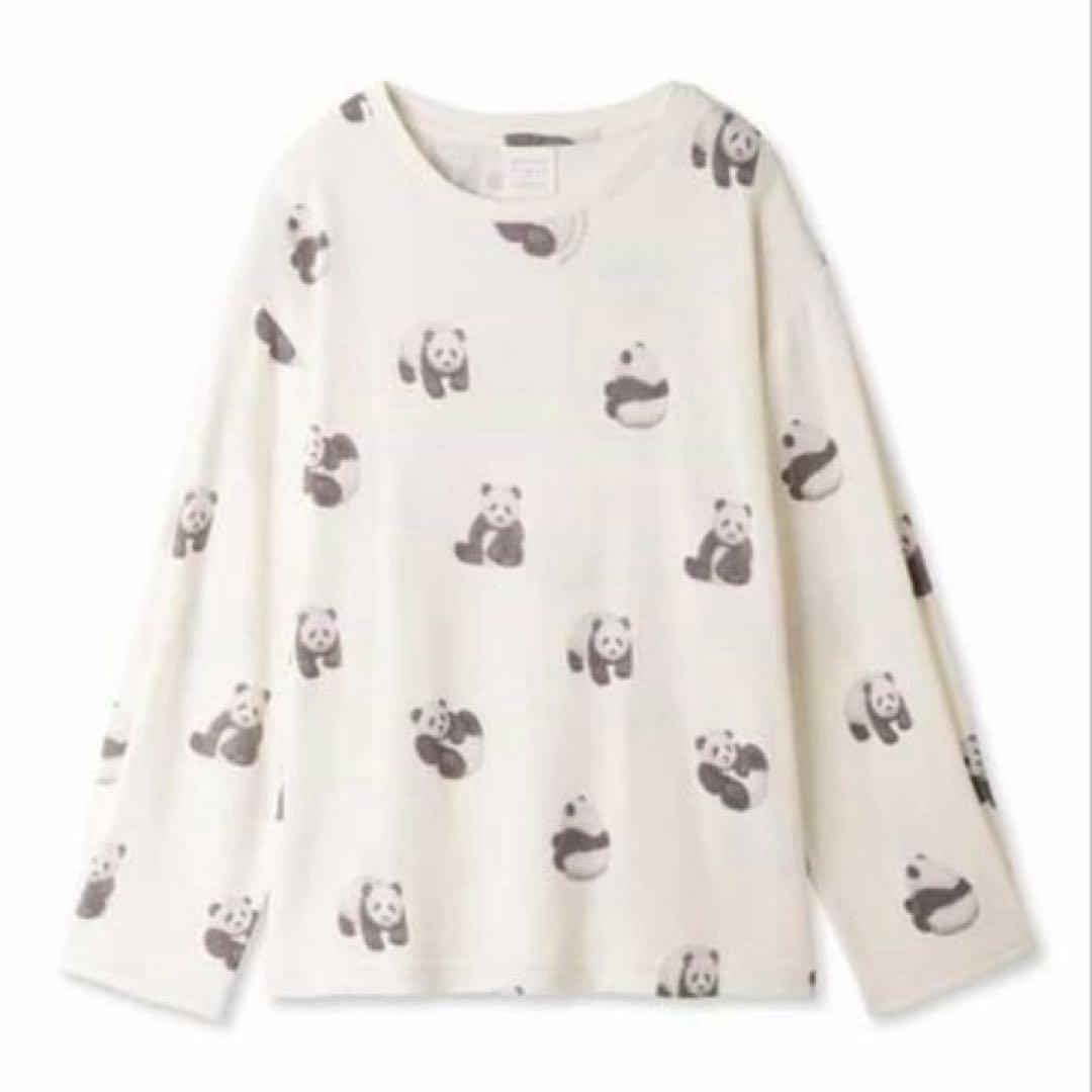 【新品タグ付き】ジェラートピケ　パンダ総柄プルオーバーロングパンツ上下セット