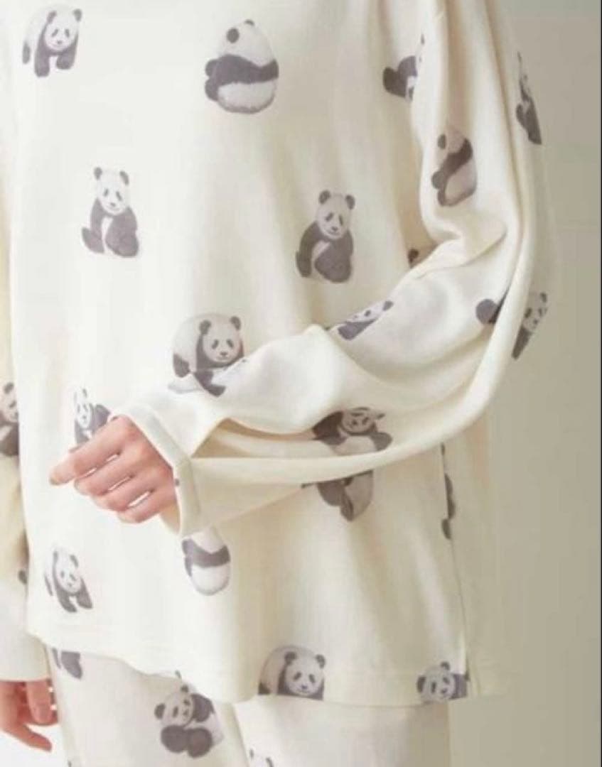 【新品タグ付き】ジェラートピケ　パンダ総柄プルオーバーロングパンツ上下セット