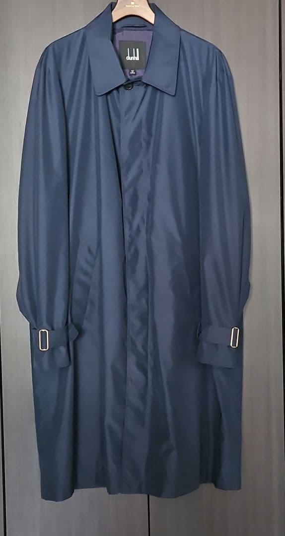 dunhill /Lサイズ ステンカラーコート ネイビー 紺