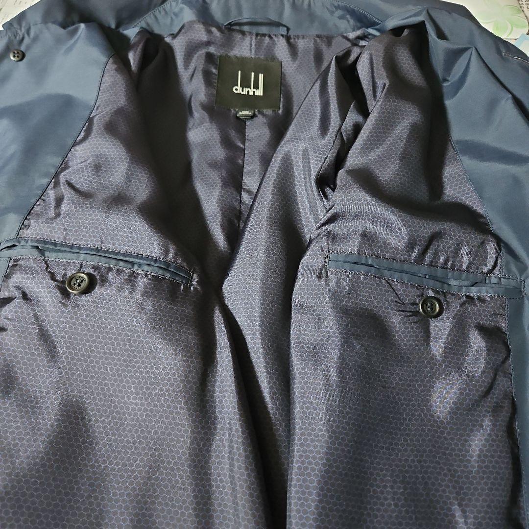 dunhill /Lサイズ ステンカラーコート ネイビー 紺