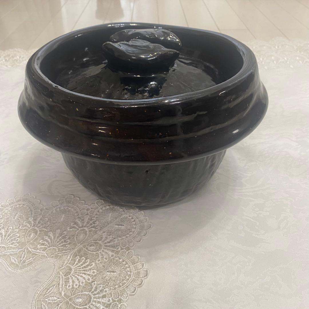 雲井窯 中川一辺陶 鴨釉きまぐれ御飯鍋 3合炊き