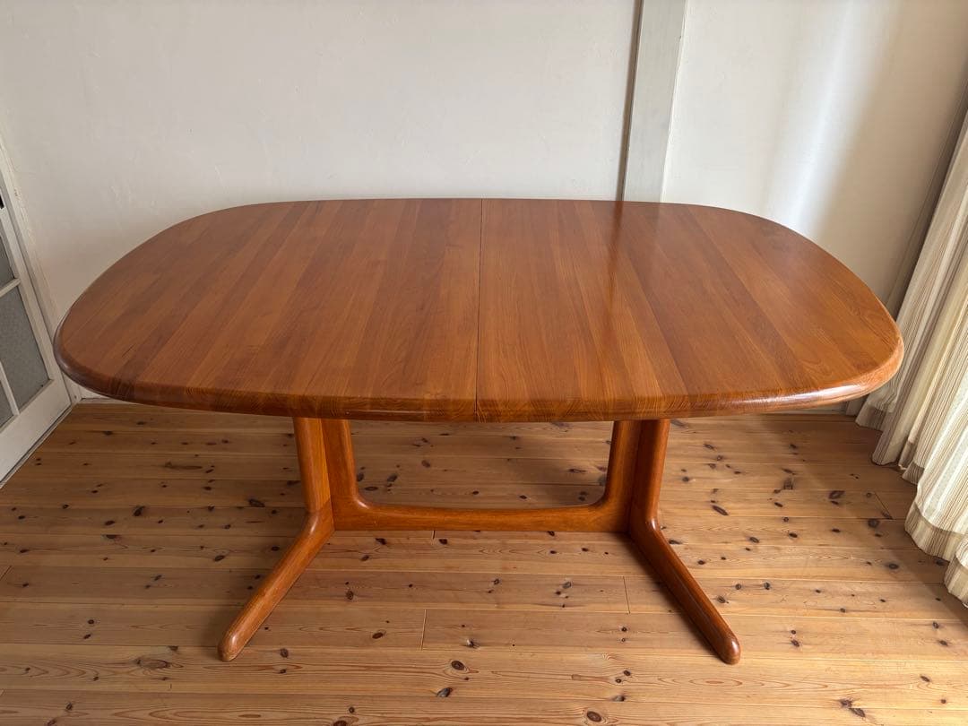 GUDME/北欧ヴィンテージ　チーク　オーバルエクステンションテーブル