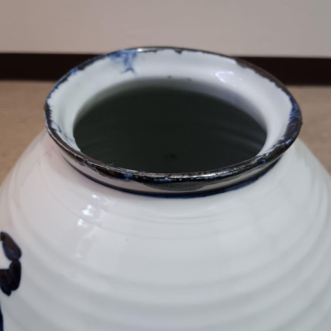 佐藤勝彦 染付壷 【色即是空 空即是色】 仏様 お地蔵様 不動明王 陶器 花瓶