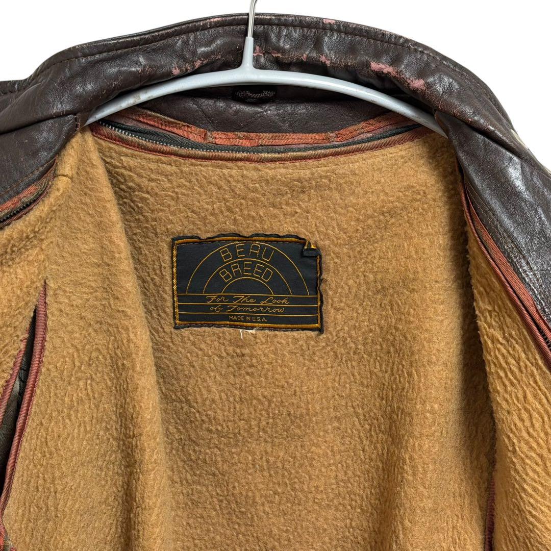 m*m様 50s 60s ビュー ブレッド ブラウン レザー ライダースジャケッ