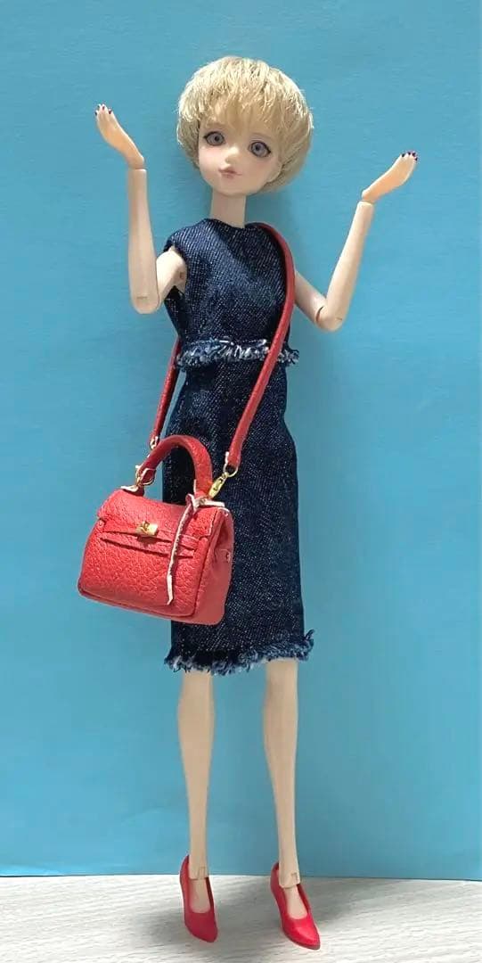 ★ハンドメイド★ミニチュア 2wayバッグ レッド ドールアウトフィット