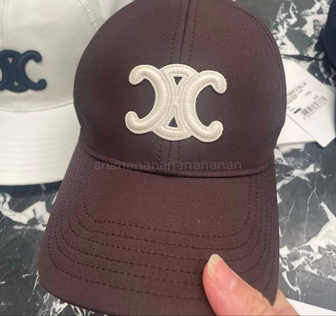 セリーヌ　ブラウン　キャップ　トリオンフ　マロングラッセ　美品　希少　値下げ