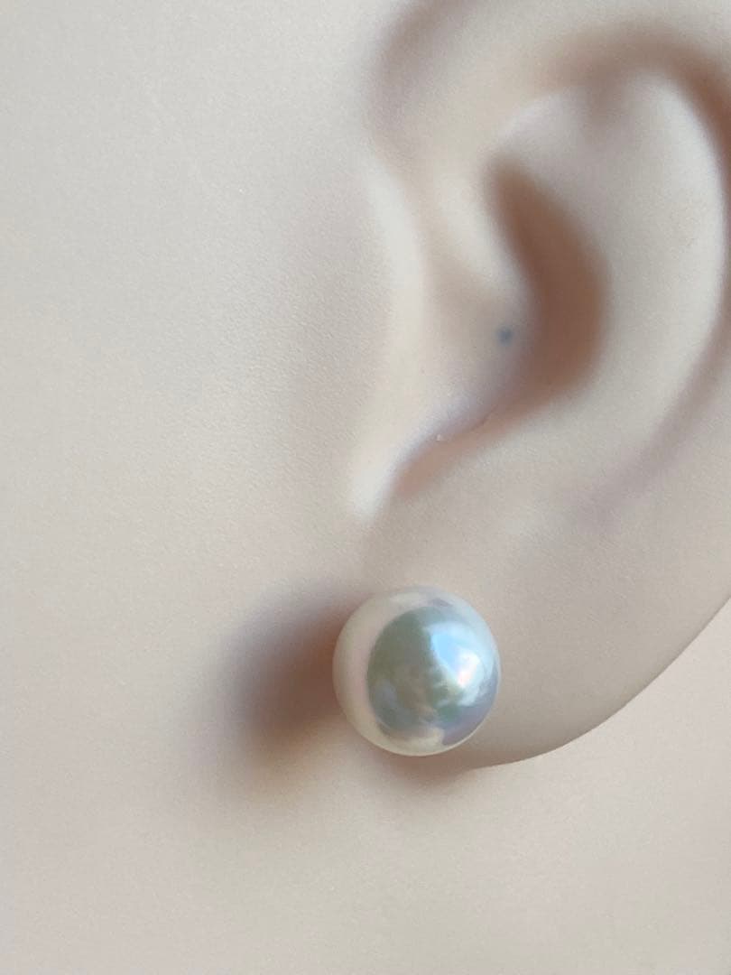 2029 美品❣️Pt900 あこや真珠　花珠　8.5mm ピアス　鑑別カード