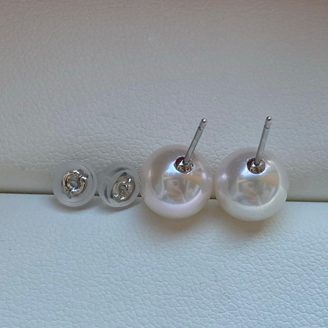 2029 美品❣️Pt900 あこや真珠　花珠　8.5mm ピアス　鑑別カード