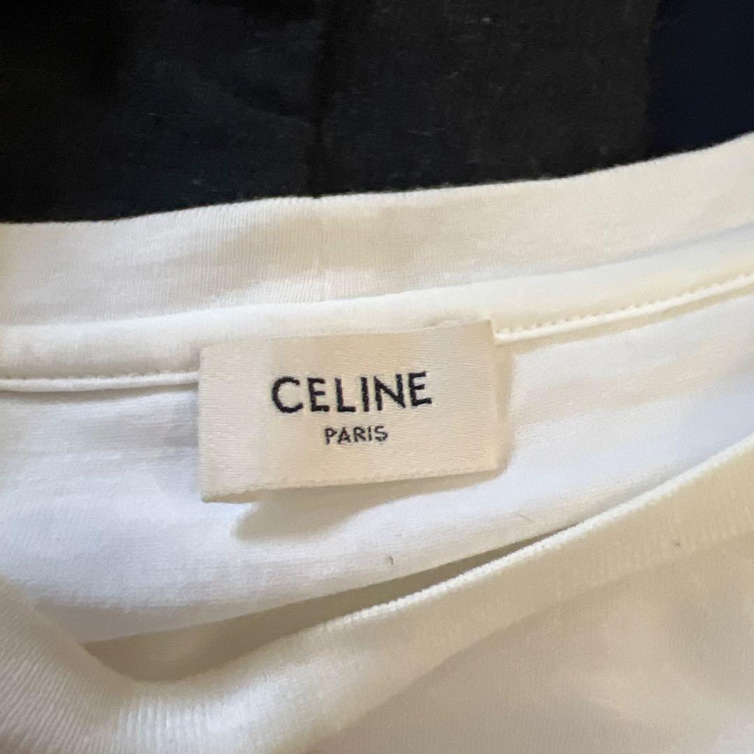 CELINE ホワイト Tシャツ L