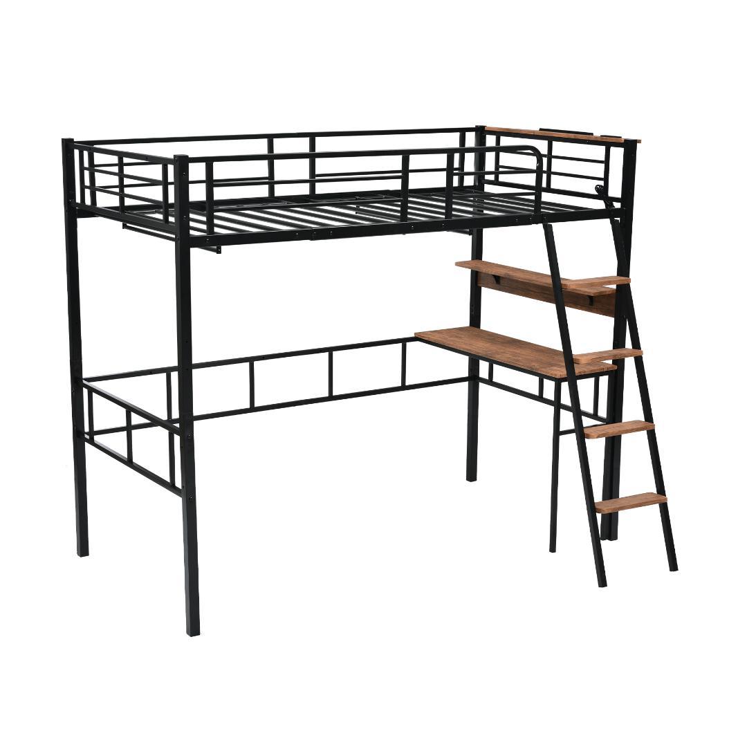 超人気✨！ロフトベッド（S）コンセント・デスク付き 一人暮らし　BLACK