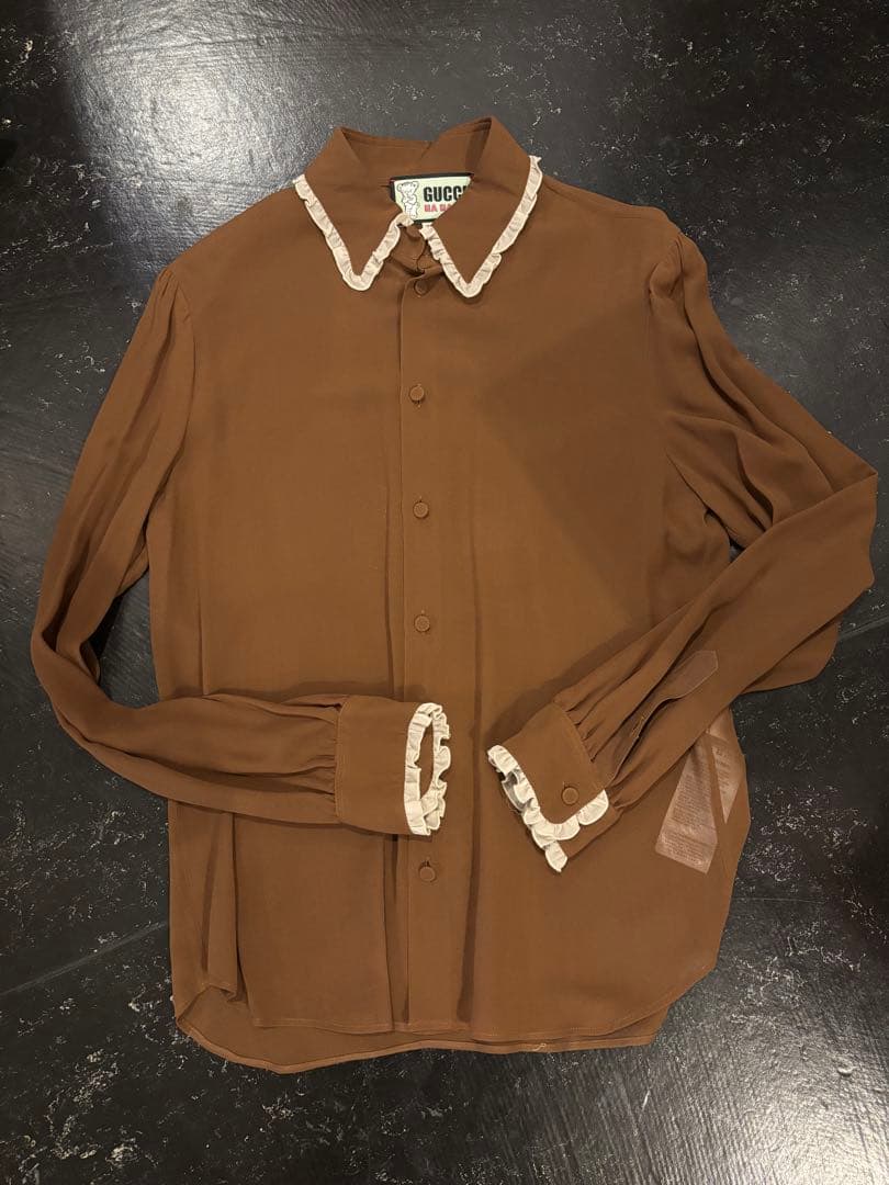 GUCCI HAHAHA ミケーレハリースタイルズ フリルシャツ 38
