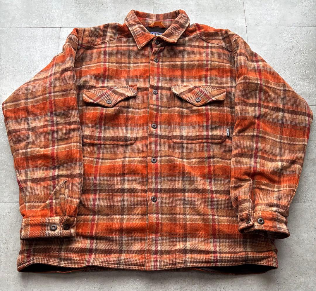 00s パタゴニア　フランネル　シャツジャケット　好配色　Lサイズ