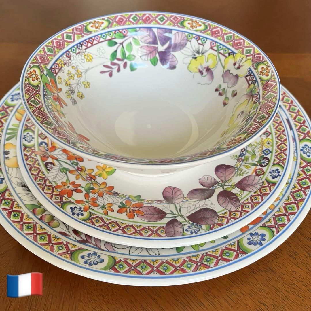 【レア美品】フランス製　ジアン★Bagatelle★プレート3点セット