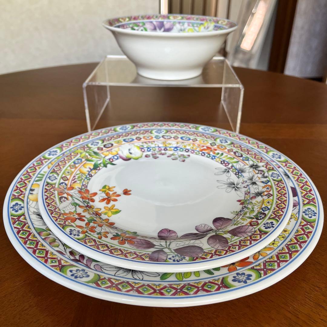 【レア美品】フランス製　ジアン★Bagatelle★プレート3点セット