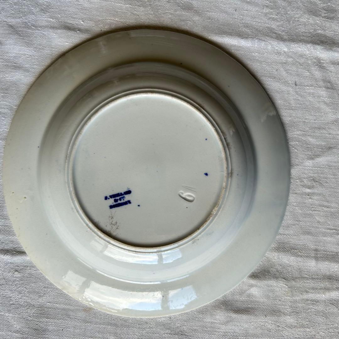 Bordeaux 希少　総柄　深皿　藍色　フランス　アンティーク