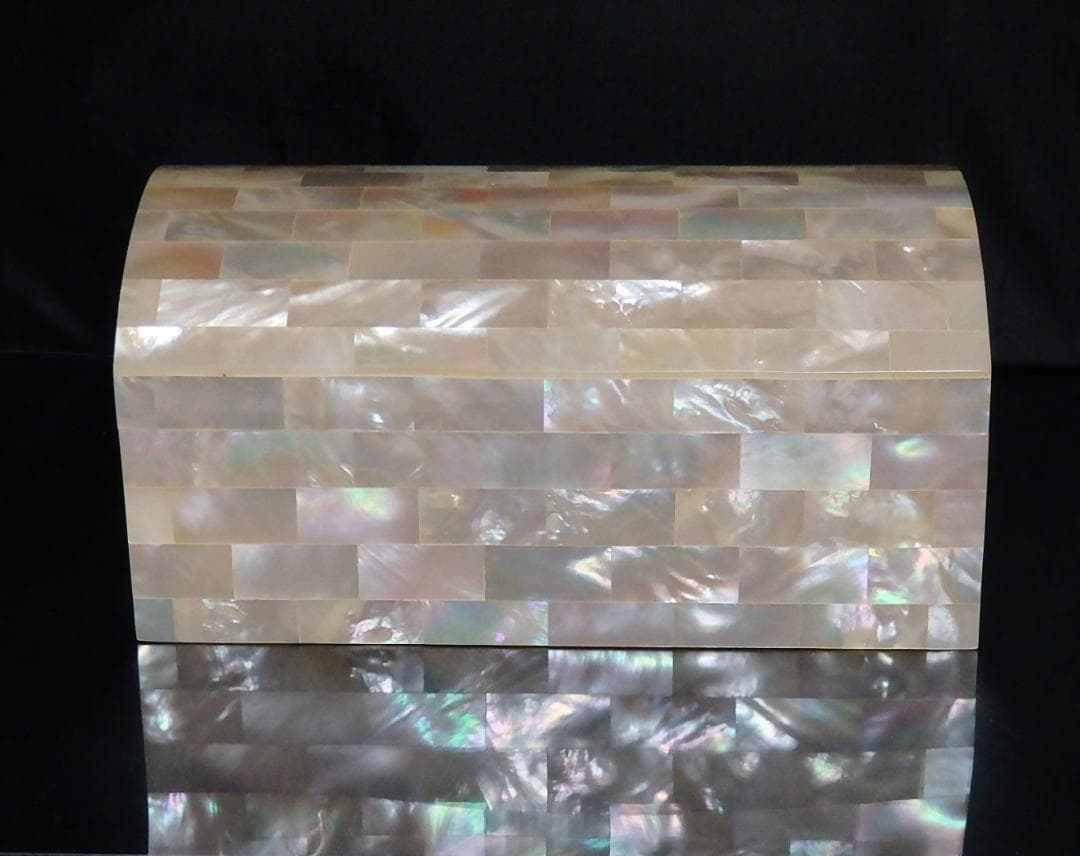 白蝶貝 虹色光沢 真珠とオニキスの宝石箱 写真立て ジュエリーボックス