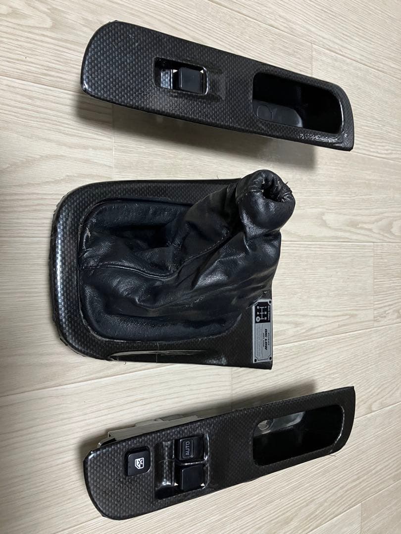 シルビア　s14 カーボン調 シフトブーツ ドアハンドルセット