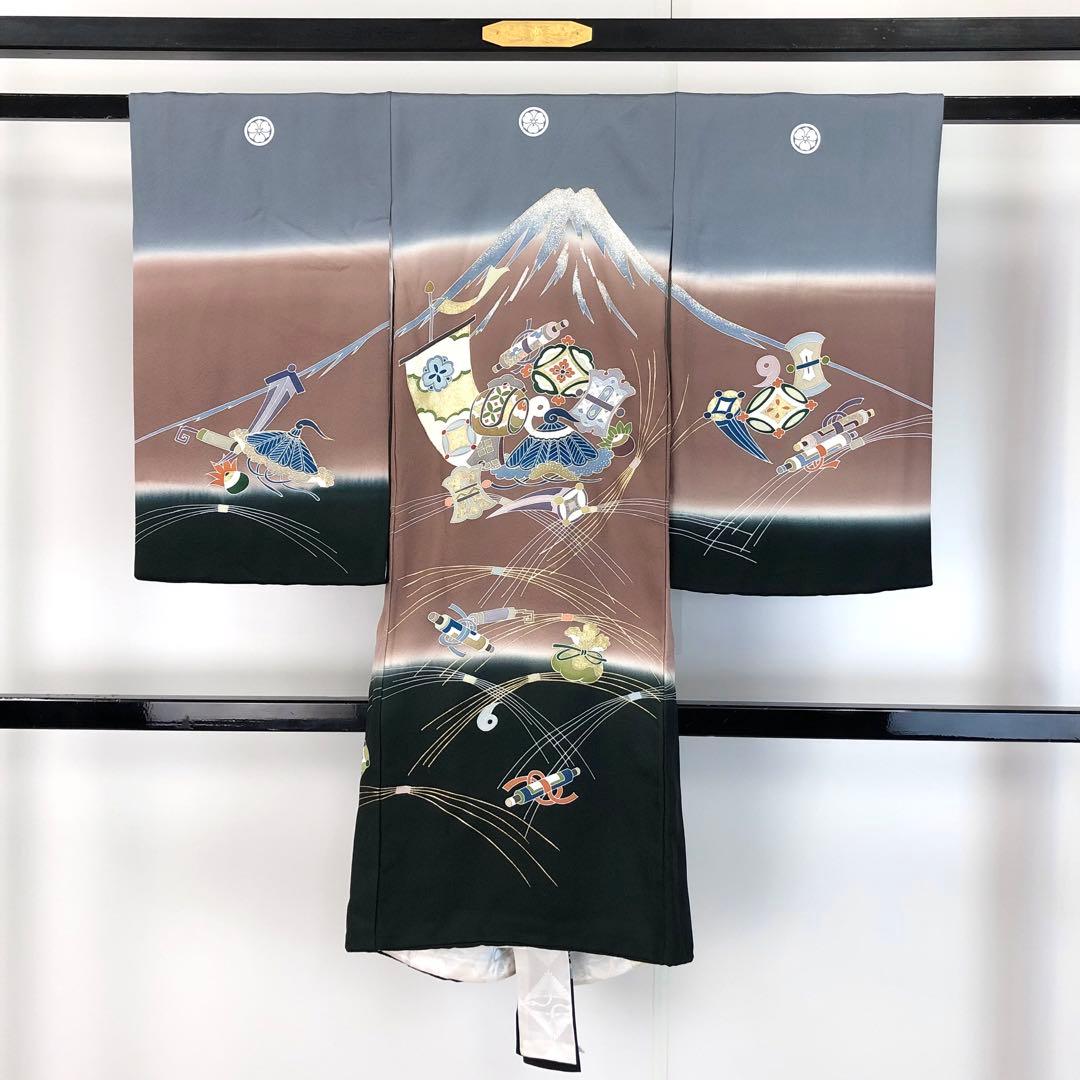 子供着物 お宮参り 七五三 祝着 襦袢付 富士山に宝尽くし CK-7370