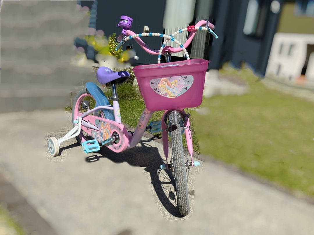 ディズニープリンセス　キッズ　自転車　ヘルメット　ゆめラブ　16インチ　説明書有