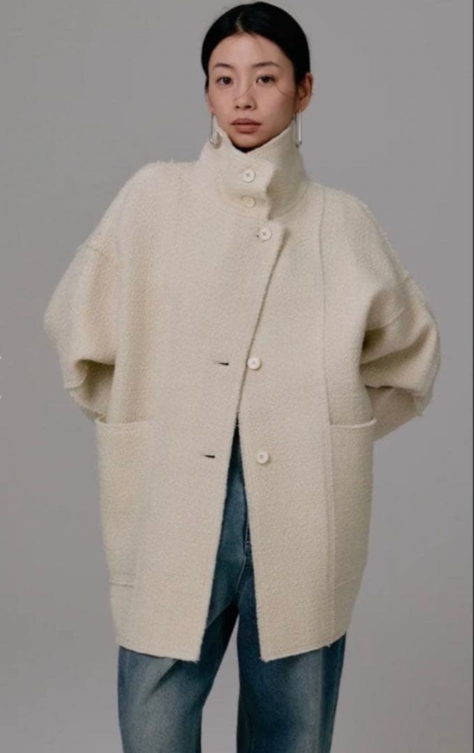 【最終値下げ】【未使用】tweed half coat 【louren】