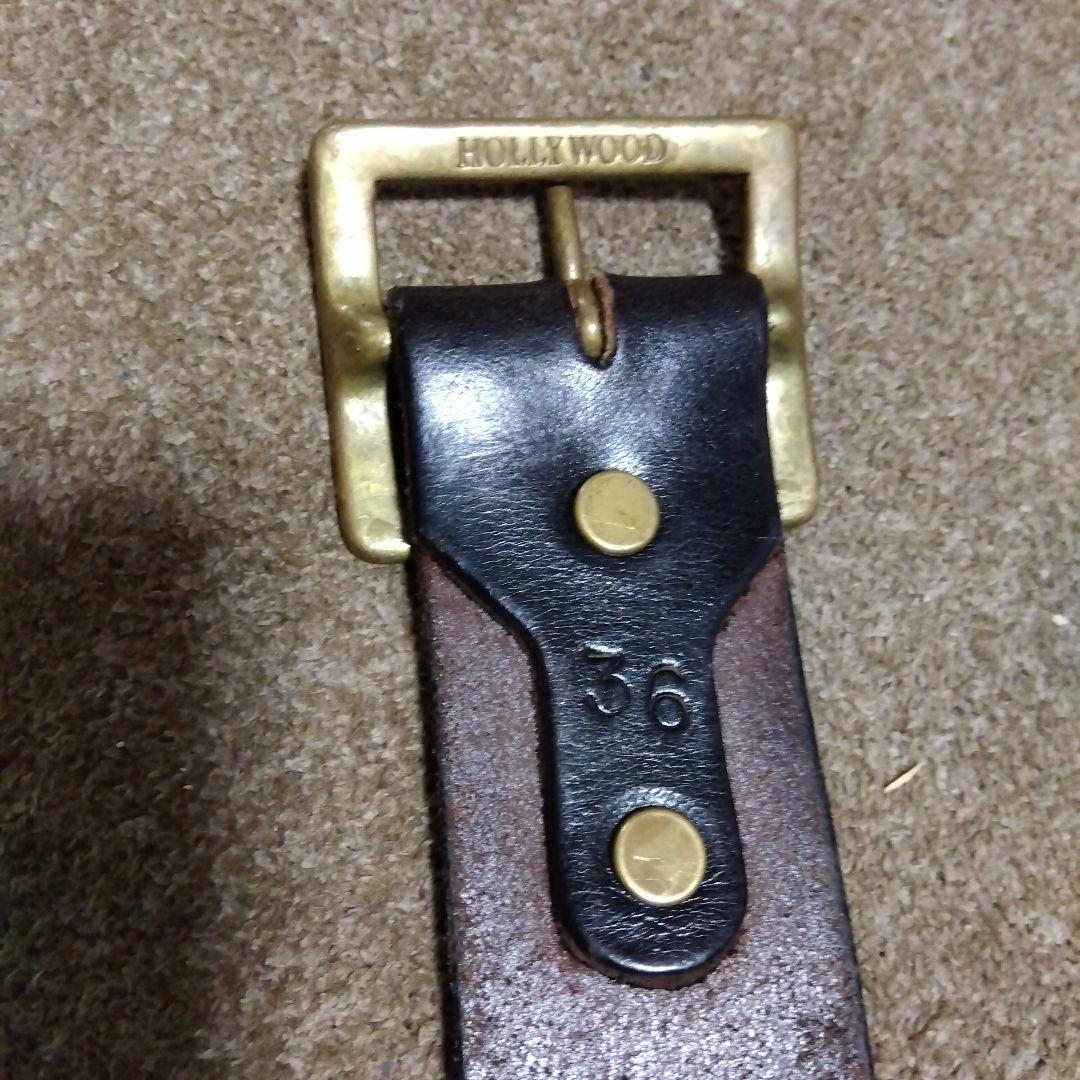 36inch HTC 茶芯 ピーナッツ レザー スタッズベルト ブラック