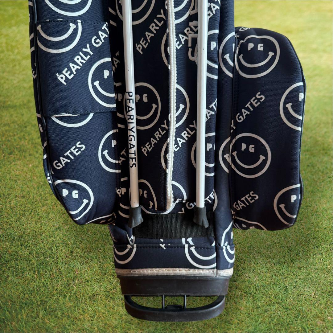 パーリーゲイツ　キャディバッグ　総柄　スタンド式　軽量　ネイビー　紺